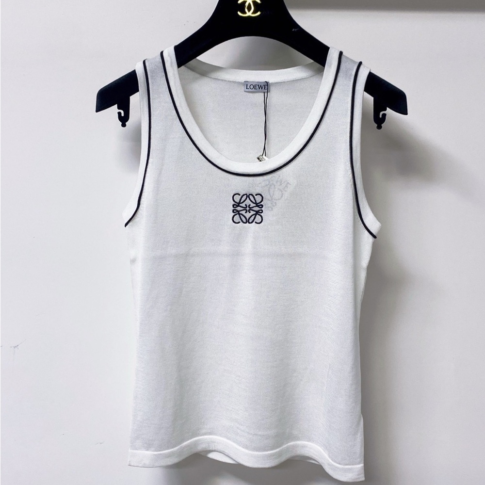 Loewe White Tank with Black Trim and Center Logo